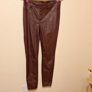 Chocolate Faux Leather Pants